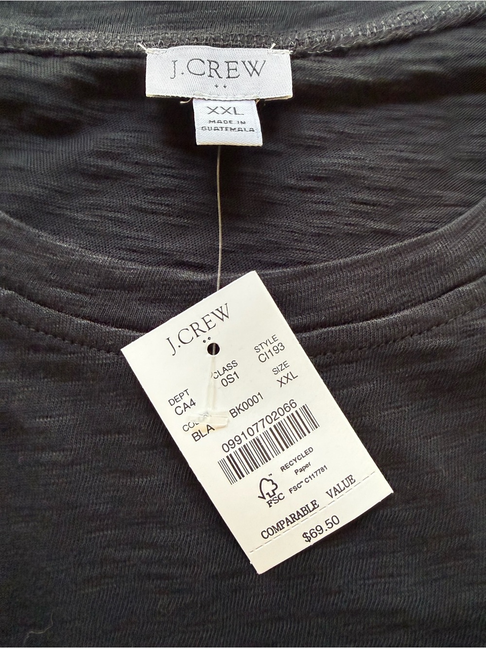 J.Crew Black Tie Waist Dress XXL NWT 100% Cotton Cap Sleeve Midi Shift Dress - Picture 4 of 8